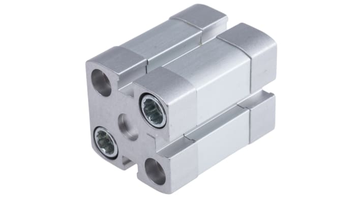 Cilindro pneumatico Festo ADN-20-10-I-P-A, doppio effetto, foro 20 mm, corsa 10 mm, connessione M5, max 10 bar.
