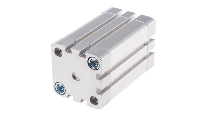 Cilindro pneumatico doppio effetto Festo ADN-40-50-I-P-A, alesaggio 40 mm, corsa 50 mm, pressione massima 10 bar.