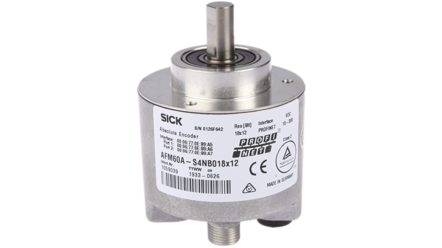 Encoder assoluto multigiro Sick AFM60A-S4NB018X12, 262144 impulsi/giro, montaggio a flangia, IP65/IP67, 10-30 V c.c.