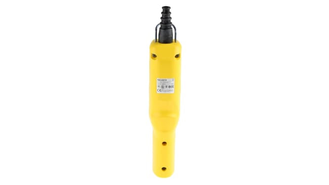 Stazione pensile Schneider Electric XACA2014 con pulsanti E-Stop, grado di protezione IP65, corpo giallo, 2NO e NC.