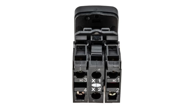 Pulsante luminoso Schneider Electric XB5AW73731B5, montaggio a pannello, 24 V, testa rettangolare verde e rossa, IP69K.