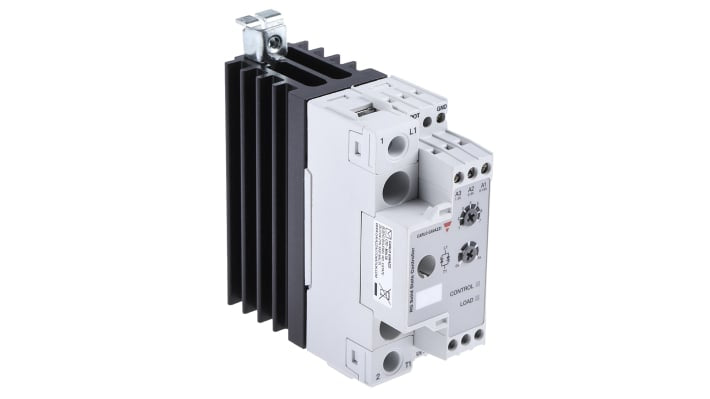Regolatore di potenza Carlo Gavazzi RGC1P23V30ED, contattore a stato solido 30A, montaggio su guida DIN, ingresso analogico.