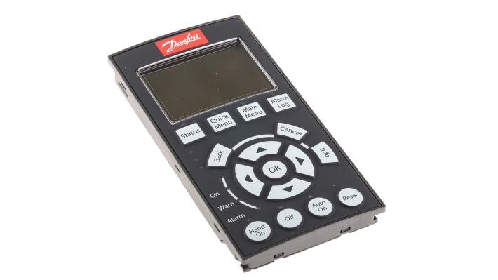 Pannello di controllo Danfoss 130B1107 per inverter VLT FC280, include kit di montaggio e cavo di 3 m. Compatibile con LCP 102 e LCP 21.