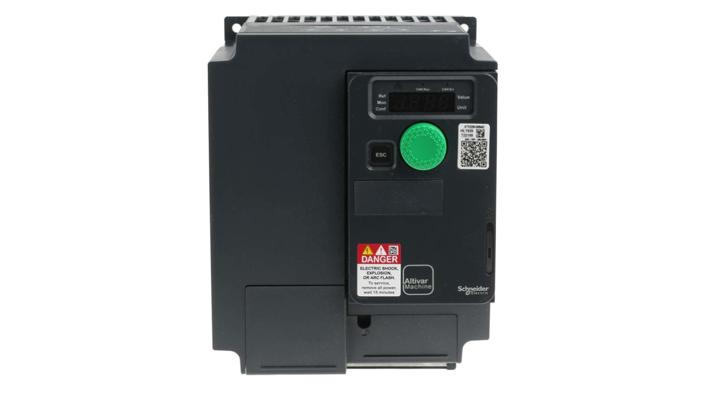 Schneider Electric - ATV320U30N4C: Azionatore a velocità variabile 3 kW, 400 V c.a., 3 fasi, 0.1 599Hz per motori asincroni e sincroni. Connettività avanzata e robustezza per applicazioni industriali.