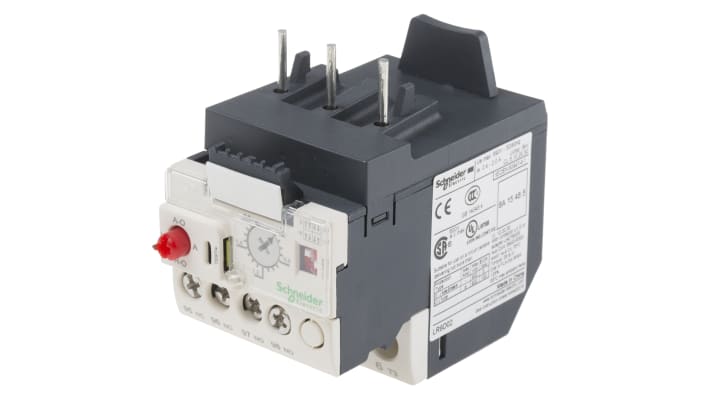 Relè di sovraccarico termico Schneider Electric LR9D02, corrente 0,4-2 A, montaggio diretto, dimensioni 79,9 x 45 x 72,5 mm.