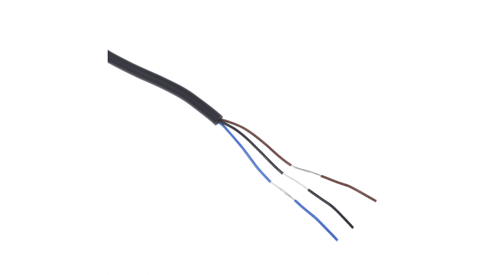 Omron E3NX-FA41 2M, sensore PNP precablato per fibre ottiche, montaggio su guida DIN, dimensioni 104,8 x 33,5 x 10 mm.
