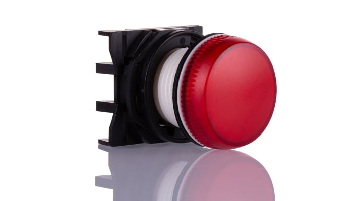 Allen Bradley 800FP-P4PN7R, spia LED rotonda da 22 mm per pannello, colore rosso, tensione 240 V c.a., grado di protezione IP66.