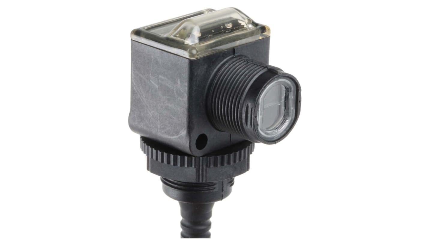 Allen Bradley 42EF-P2MPB-F4, sensore fotoelettrico rettangolare a retroriflessione, rilevamento fino a 3 m, IP67, montaggio su cavo filettato.