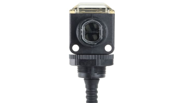 Allen Bradley 42EF-P2MPB-F4, sensore fotoelettrico rettangolare a retroriflessione, rilevamento fino a 3 m, IP67, montaggio su cavo filettato.