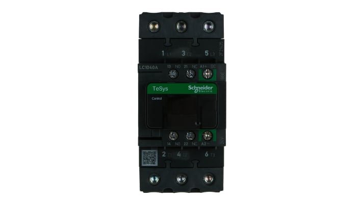 Contattore Schneider Electric LC1D40ABBE 4P AC-1/AC-3 24V DC 60A 40A - Affidabile per motori e carichi resistivi