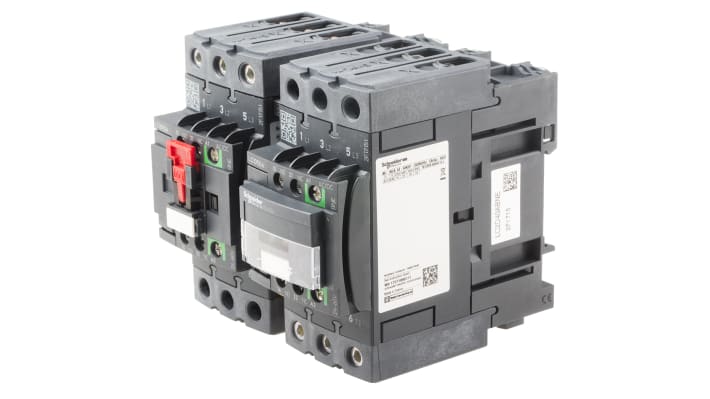 Contattore di inversione Schneider Electric LC2D40ABNE, 3 poli, 40 A, montaggio su guida DIN, grado di protezione IP20.