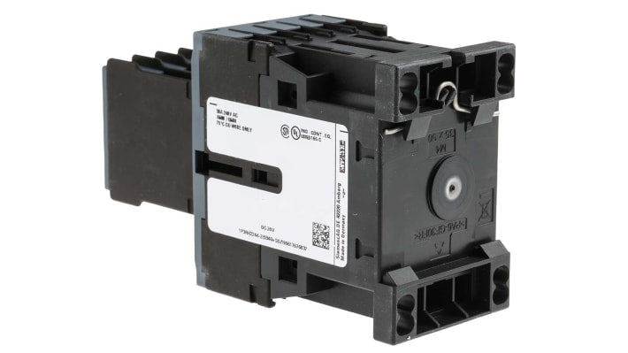 Contattore Siemens 3RH2244-2BB40, 4NO + 4NC, corrente 10 A, tensione 24 V cc, montaggio su guida DIN, dimensioni 45 x 120.7 x 69.5 mm.