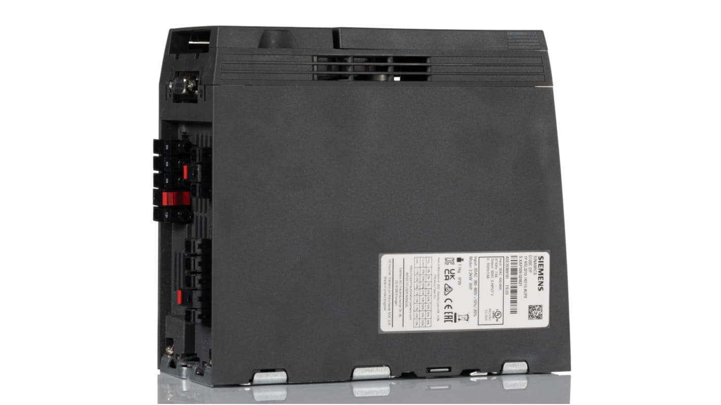 Inverter Siemens 6SL3210-1KE15-8UP2, potenza 2,2 kW, 400 V, 3 fasi, efficienza 97%, dimensioni 155x73x173 mm.