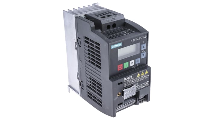 Inverter Siemens 6SL3210-5BB17-5BV1, 0,75 W, 230 V c.a., IP20, efficienza 98%, ottimizza controllo e alimentazione per motori e pompe.
