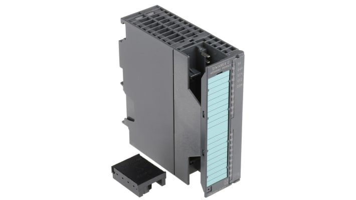 Modulo di monitoraggio Siemens 7MH4950-2AA01, 2 ingressi analogici, montaggio su guida DIN, dimensioni 125 x 40 x 130 mm.