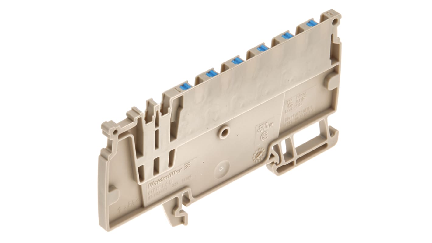 Morsettiera per guida DIN Weidmüller 1988170000 blu, 17.5A, protezione corrente picco e monitoraggio carico elettronico.