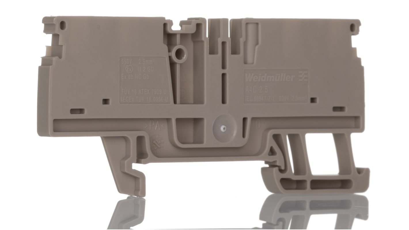 Morsettiera DIN Weidmüller 1521690000 Beige 24A Singolo Livello - Tecnologia push-in, ideale per quadri elettrici e automazione.
