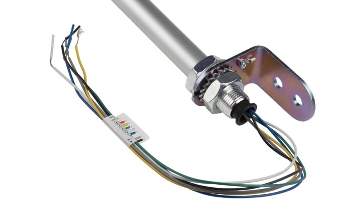 Torretta di segnalazione LED Schneider Electric XVMB2RAGBSSB, 4 luci (Rosso/Verde/Ambra/Blu), montaggio su base, altezza 578 mm, grado di protezione IP42.
