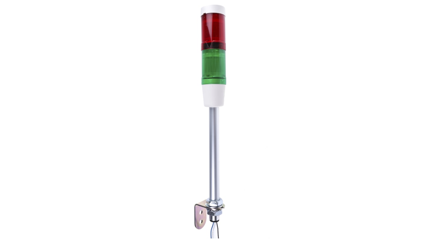 Torretta di segnalazione LED Rosso/Verde Schneider Electric XVMG2RGSB, 120 V, altezza 448 mm, montaggio su base, grado di protezione IP42.