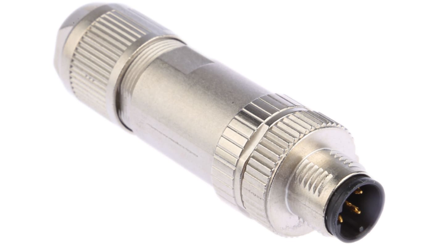 Connettore circolare maschio Phoenix Contact SACC-M12MSD-4PL SH PN - 1424682, corpo diritto, IP67, riutilizzabile, resistente agli urti. Ideale per collegamenti Ethernet rapidi.