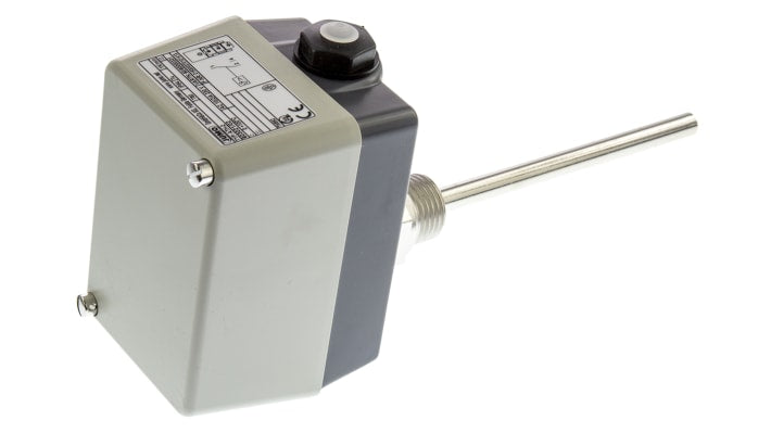 Termostato capillare Jumo 603021/02-1-025-30-0-00-20-13-46-120-8-6/000, montaggio superficiale, temperatura 0-100°C, contatto 10A, IP54.