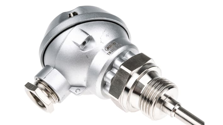 Sensore RTD PT100 Jumo 902030/10-402-1003-1-6-100-104/000, sonda avvitabile in acciaio inox, diametro 6mm, lunghezza 100mm, temperatura -50/+400°C.