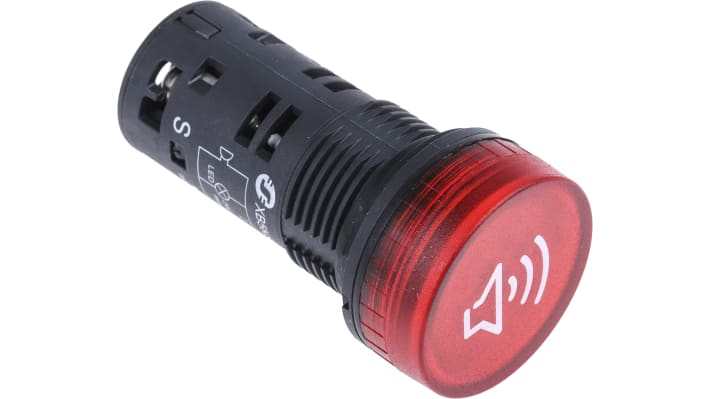 Segnalatore acustico e luminoso Schneider Electric XB5KS2B4, 24 V, IP66/IP67/IP69, dimensioni 29 x 29 x 55 mm.