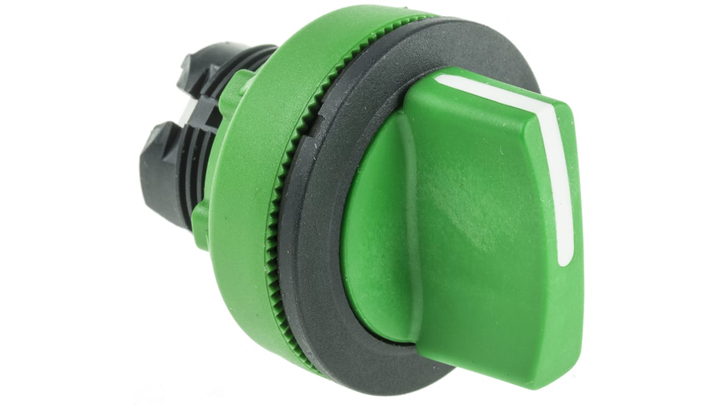 Selettore a 2 posizioni Schneider Electric Harmony XB5, montaggio a filo, diametro 30 mm, impugnatura verde, protezione IP66/IP67/IP69K.