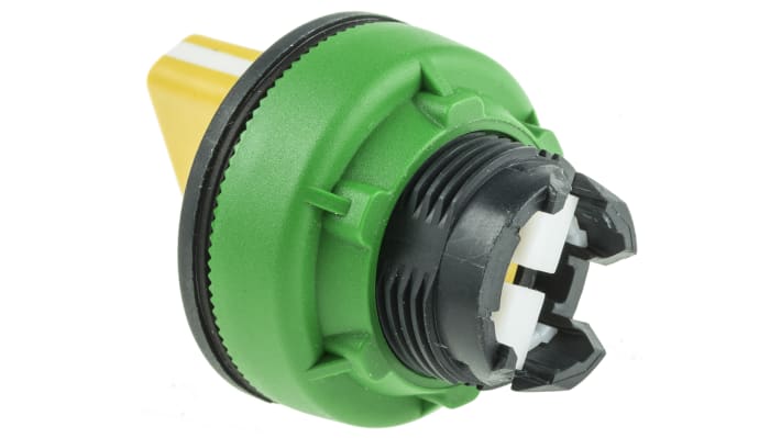 Selettore a 2 posizioni Schneider Electric ZB5FD405, montaggio a filo, diametro 30 mm, impugnatura gialla, protezione IP66/IP67/IP69K.