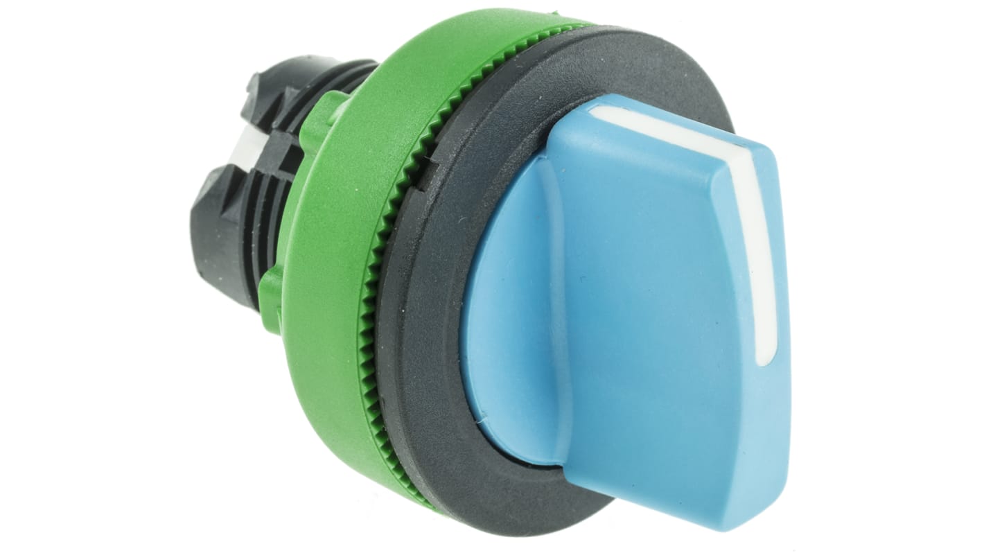 Selettore a 2 posizioni Schneider Electric ZB5FD406, diametro 30 mm, montaggio a filo, colore blu, protezione IP66/IP67/IP69K.