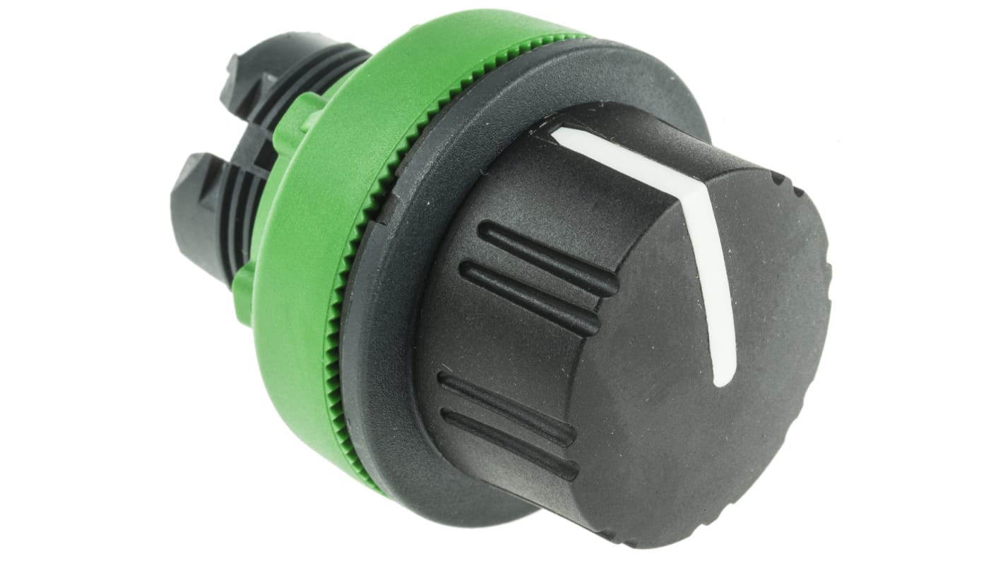 Selettore Harmony XB5 di Schneider Electric, testa nera a filo, 2 posizioni con ritorno a molla, diametro 30 mm, protezione IP66/IP67/IP69K.