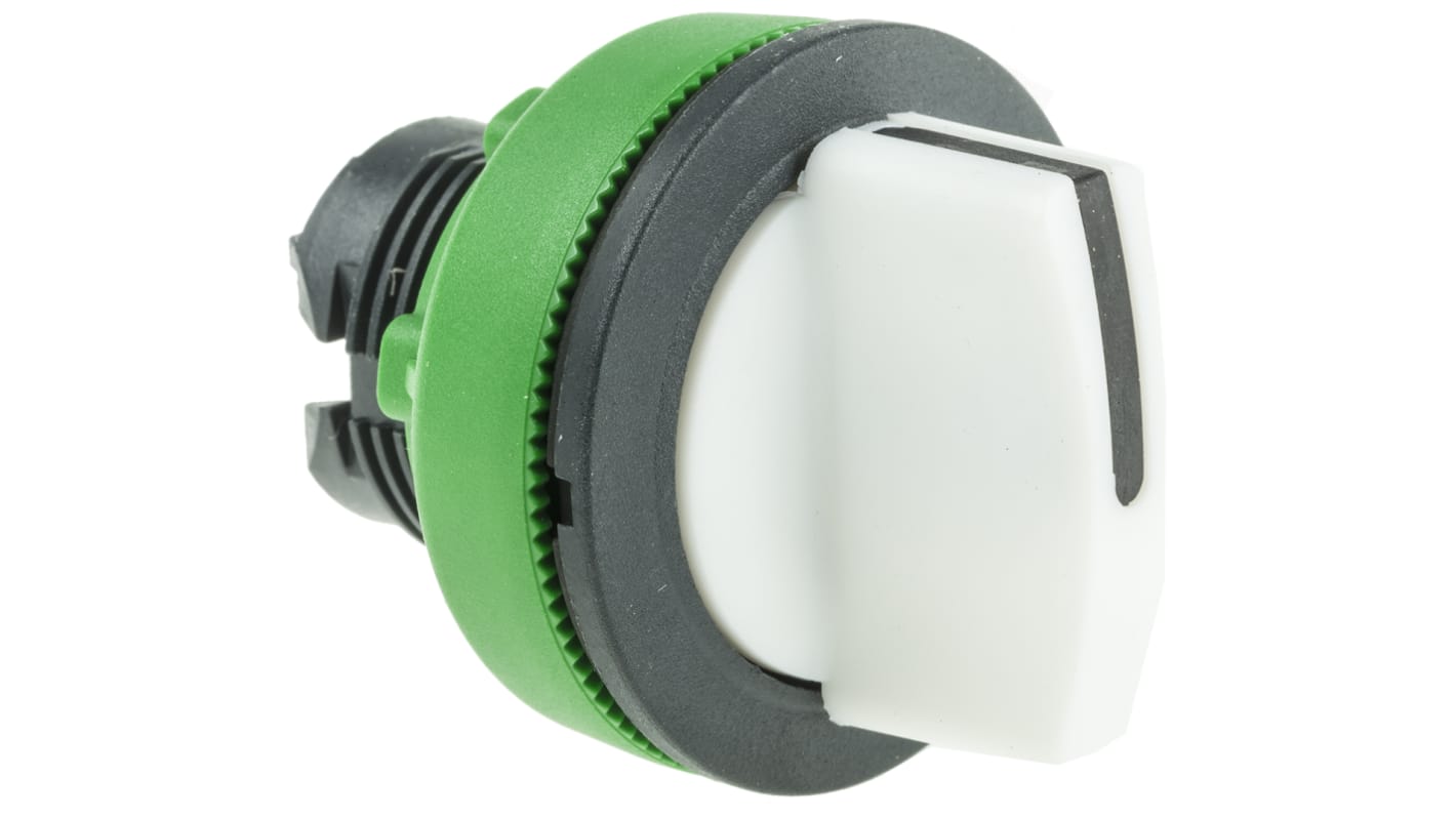 Testa selettore a 3 posizioni Schneider Electric, montaggio a filo, diametro 30 mm, colore bianco, protezione IP66/IP67/IP69K.