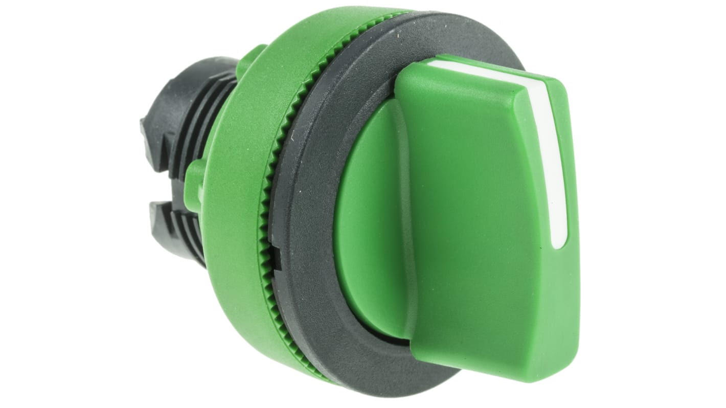 Selettore a 3 posizioni Schneider Electric Harmony XB5, diametro 30 mm, impugnatura verde, montaggio a filo, protezione IP66/IP67/IP69.