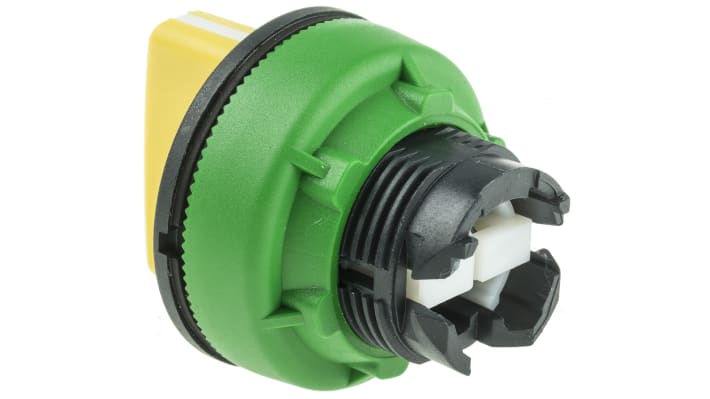 Selettore a 3 posizioni Schneider Electric Harmony XB5, testa gialla, montaggio a filo, diametro 30 mm, grado di protezione IP66/IP67/IP69.