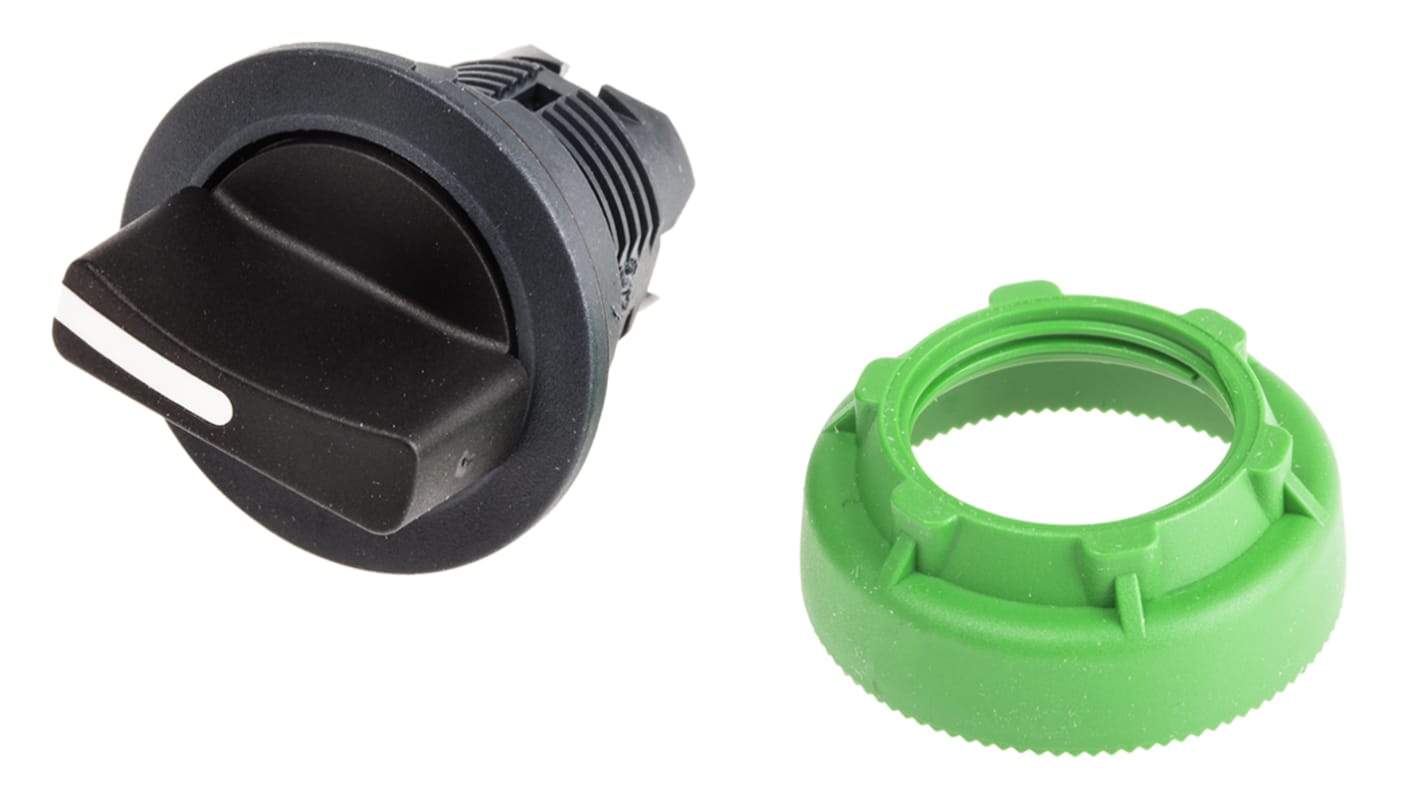 Selettore Harmony XB5 di Schneider Electric, testa nera a 3 posizioni, montaggio a filo, diametro 30 mm, protezione IP66/IP67/IP69.