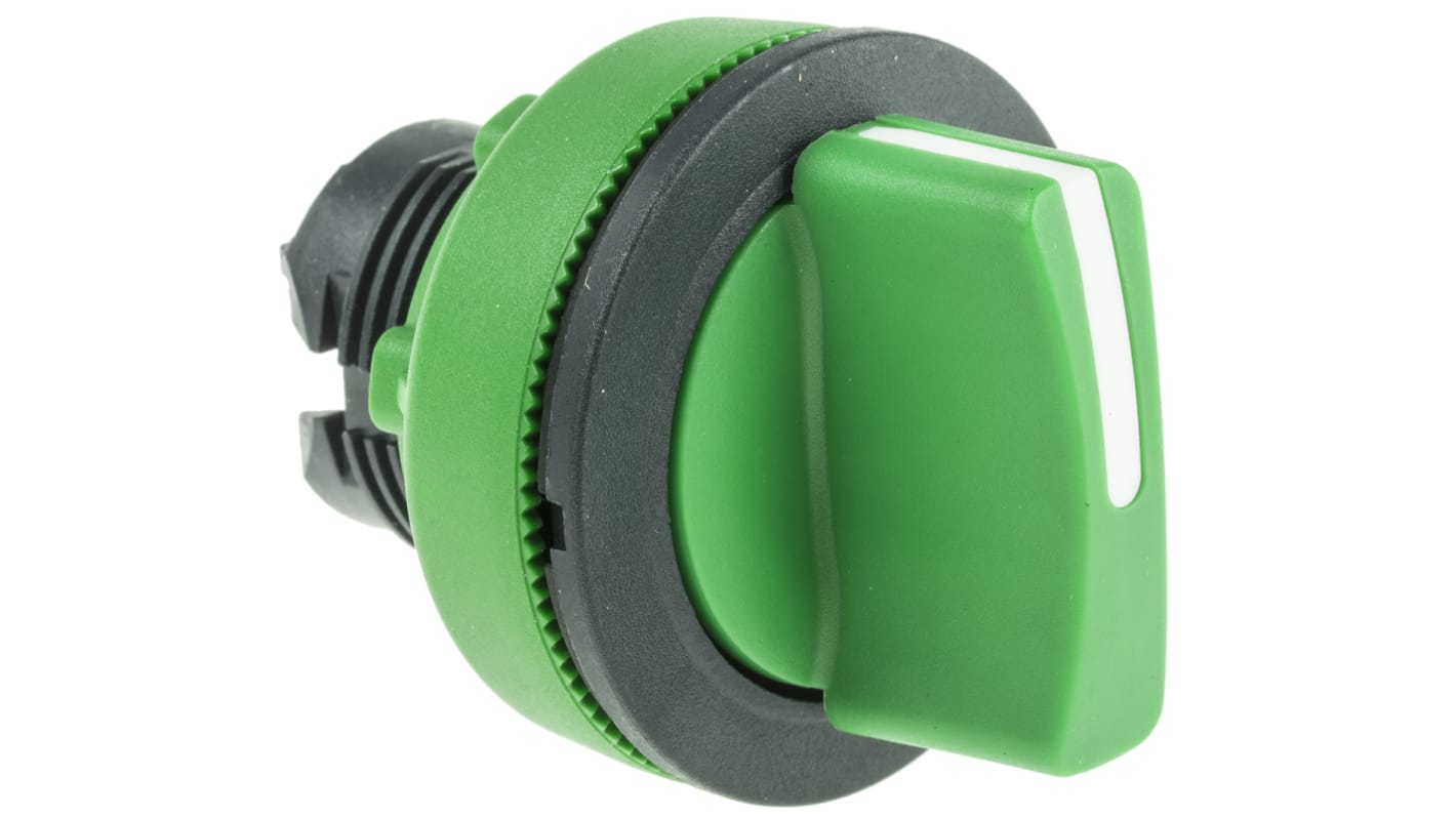 Selettore a 3 posizioni Schneider Electric ZB5FD803, montaggio a filo, diametro 30 mm, impugnatura verde, protezione IP66/IP67/IP69.