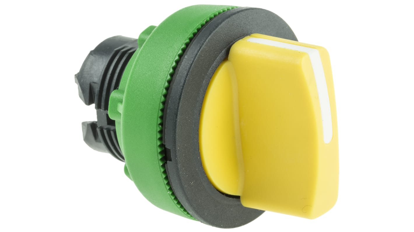 Selettore a 3 posizioni Schneider Electric ZB5FD805, montaggio a filo, diametro 30 mm, colore giallo, protezione IP66/IP67/IP69K.