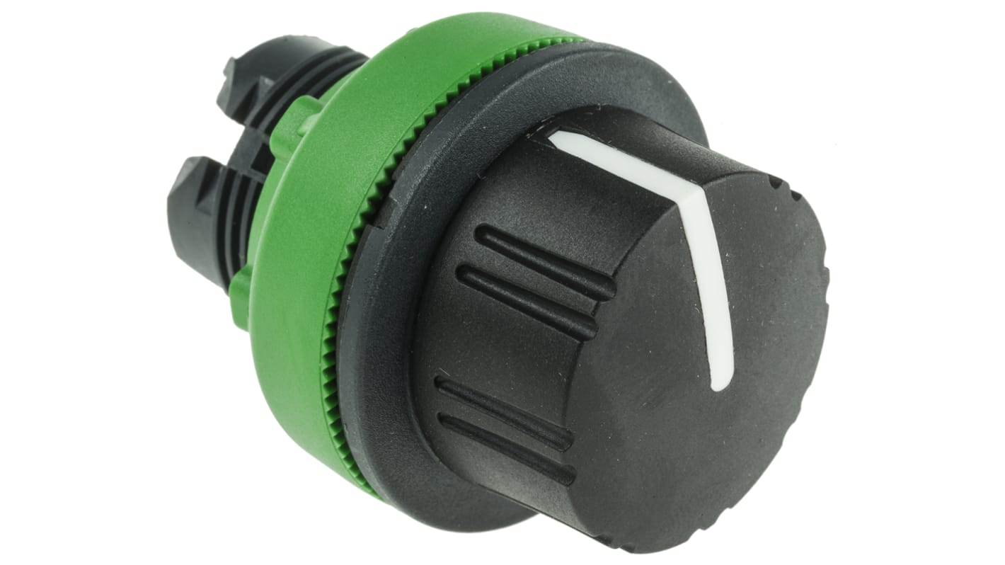 Selettore Harmony XB5 di Schneider Electric, testa nera a filo, 3 posizioni con ritorno a molla, diametro 30 mm, protezione IP66/IP67/IP69.
