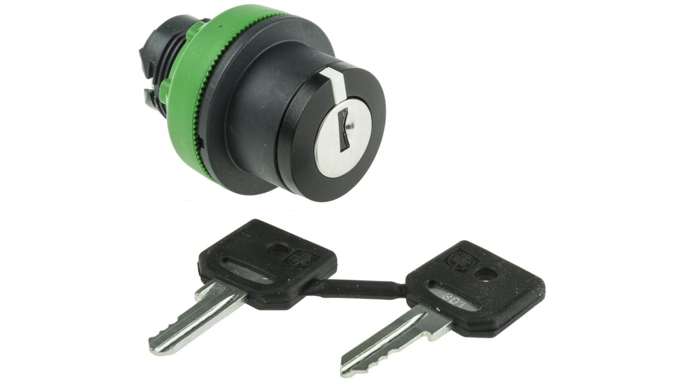 Testa selettore a chiave Schneider Electric Harmony XB5, montaggio a filo, 2 posizioni, diametro 30 mm, grado di protezione IP66/IP67/IP69.