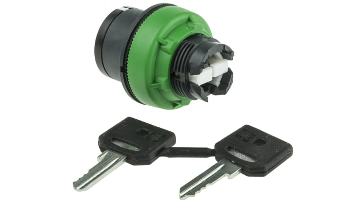 Testa selettore a chiave Schneider Electric Harmony XB5, montaggio a filo, 2 posizioni, diametro 30 mm, grado di protezione IP66/IP67/IP69.