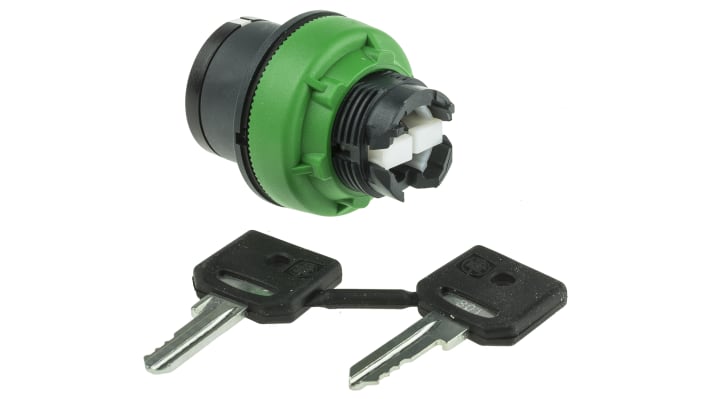 Testa selettore a chiave Schneider Electric Harmony XB5, 3 posizioni, montaggio a filo, diametro 30 mm, grado di protezione IP66.