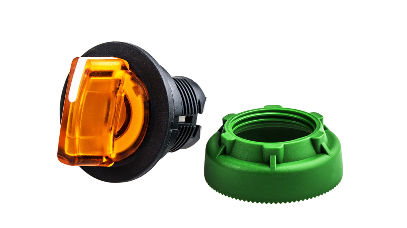 Selettore illuminato Schneider Electric Harmony XB5, 2 posizioni, diametro 30 mm, montaggio a filo, protezione IP66/IP67/IP69K.