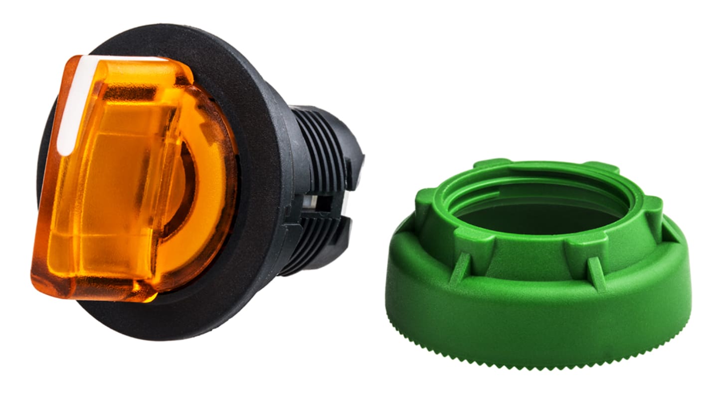 Selettore illuminato Schneider Electric ZB5FK1553, 3 posizioni, montaggio a filo, diametro 30 mm, protezione IP66/IP67/IP69K.