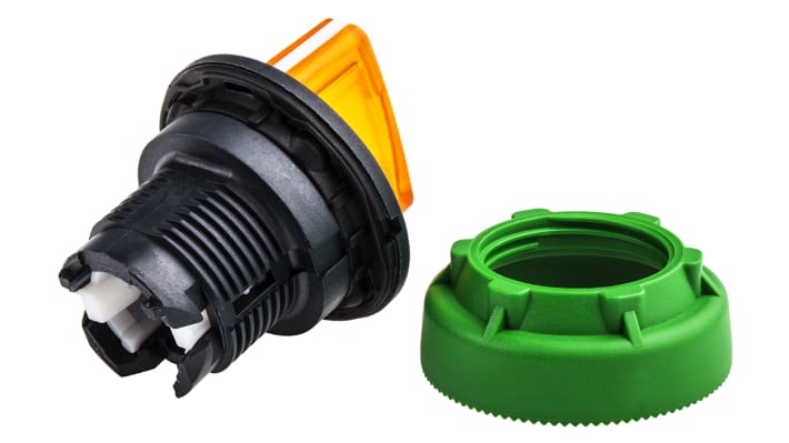Selettore illuminato Schneider Electric ZB5FK1553, 3 posizioni, montaggio a filo, diametro 30 mm, protezione IP66/IP67/IP69K.