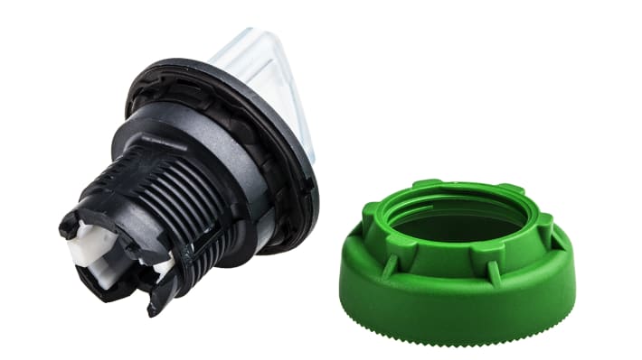 Selettore illuminato Schneider Electric Harmony XB5, 3 posizioni, montaggio a filo, diametro foro 30mm, grado di protezione IP66/IP67/IP69K.