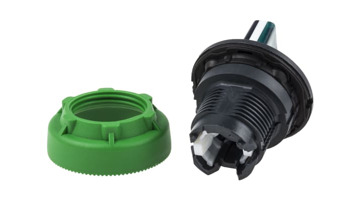 Selettore illuminato Schneider Electric Harmony XB5, 3 posizioni, montaggio a filo, diametro foro 30mm, colore verde, IP66/IP67/IP69.