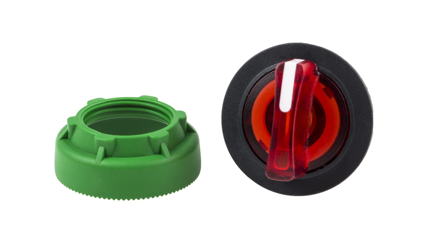 Selettore illuminato Schneider Electric ZB5FK1843, 3 posizioni, montaggio a filo, diametro foro 30mm, colore rosso, protezione IP66/IP67/IP69K.
