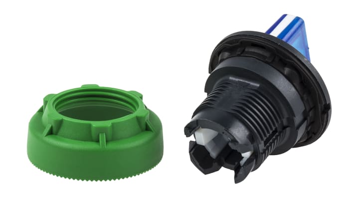 Selettore Harmony XB5 di Schneider Electric, 3 posizioni, diametro foro 30mm, colore blu, grado di protezione IP66/IP67/IP69.