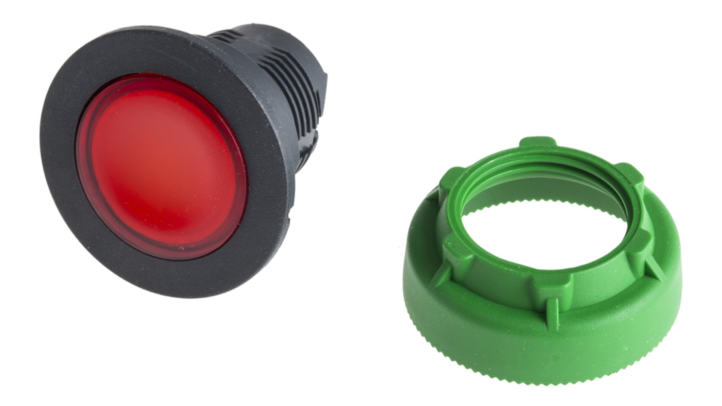 Attuatore pulsante instabile Schneider Electric ZB5FW343, testa rossa illuminata, montaggio a filo, IP66/IP67/IP69K.