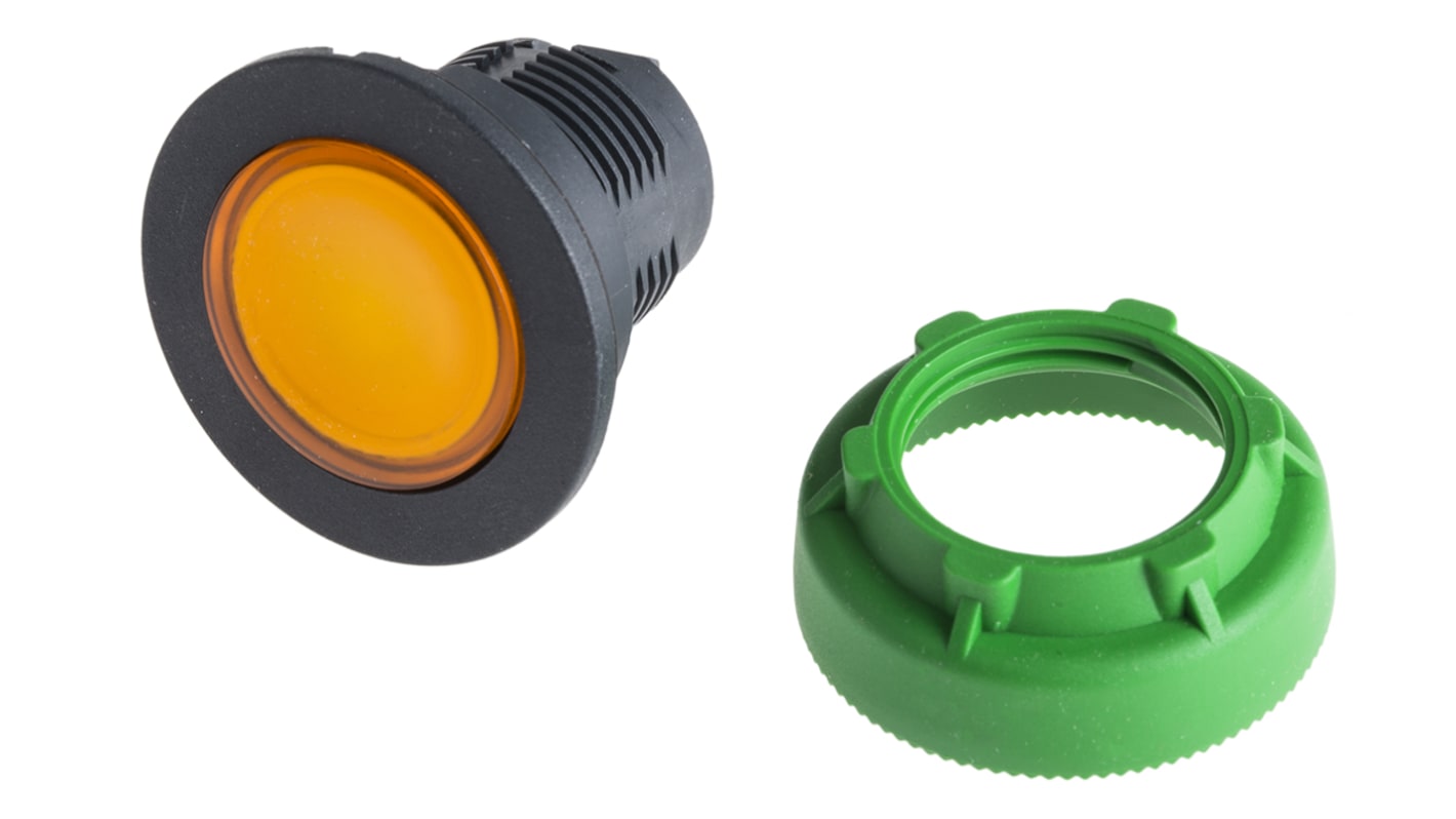 Attuatore pulsante instabile Schneider Electric ZB5FW353, testa illuminata arancione, montaggio a filo, diametro 30 mm, IP66/IP67/IP69K.